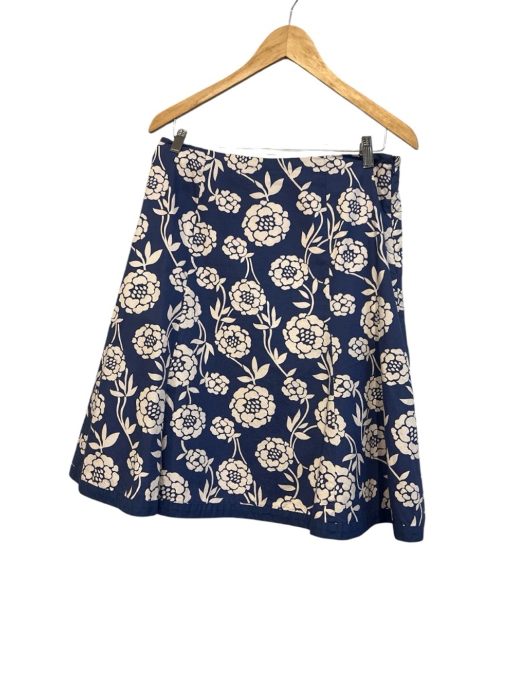 Boden Navy Floral A-Line Skirt Classic Cotton